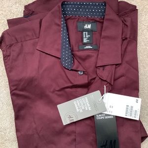Slim Fit Premium Cotton Shirt - Burgundy